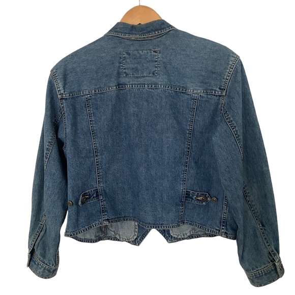 Vintage 90’s Liz Claiborne Jeans Cropped Denim Jean Jacket Size Medium Petite - Picture 2 of 11